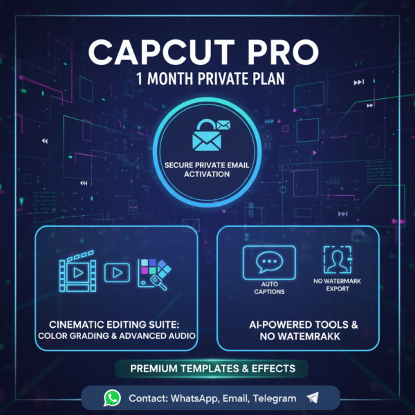 Buy CapCut Pro – 1 Month Private Plan | No Watermark, Full Access
